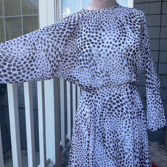 Vintage Jack Bryan polka dot long dolman sleeve full dres size 4 - Picture 8 of 16